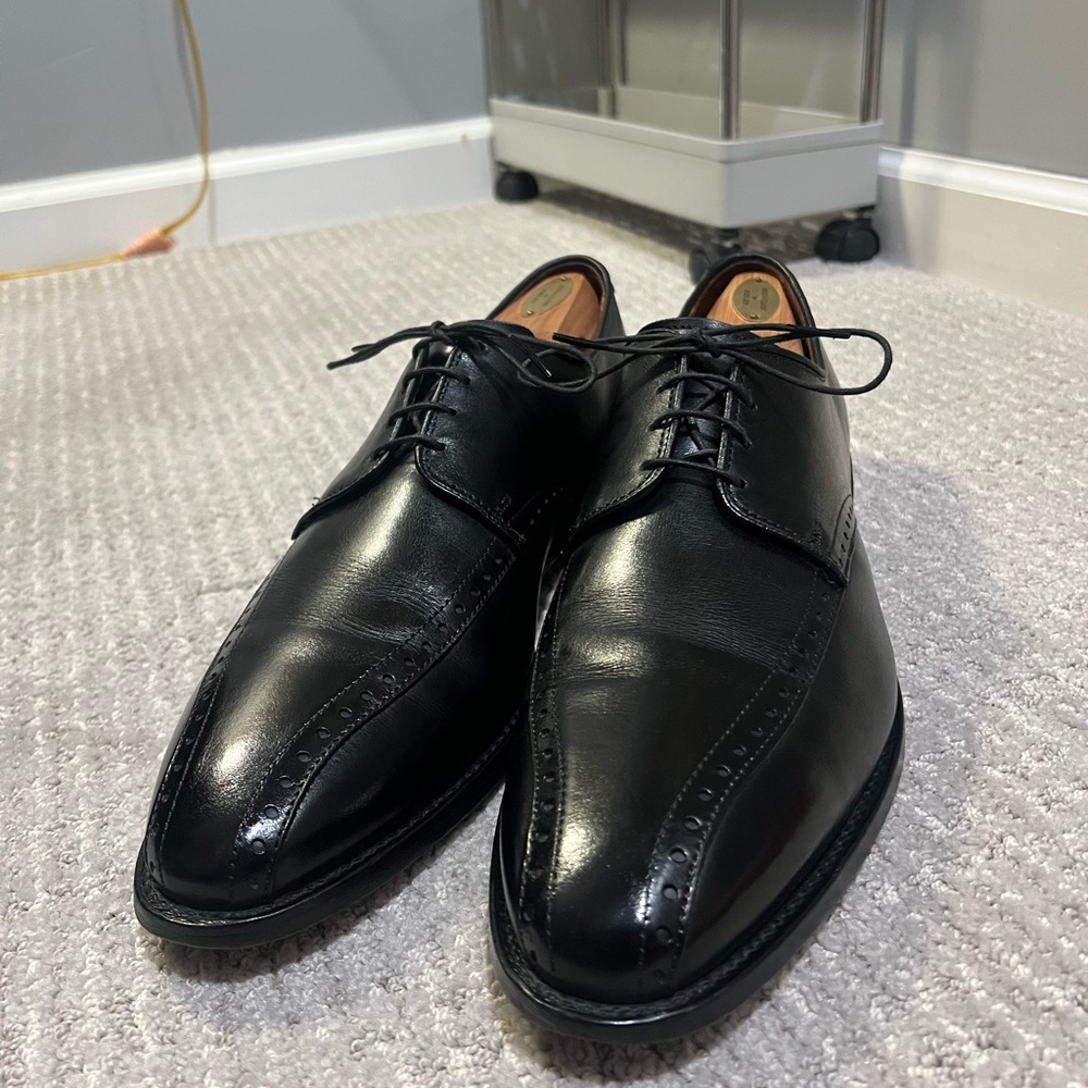 Allen Edmonds Wendell Bike Toe Derby Black Calf Mens Size 11.5 D